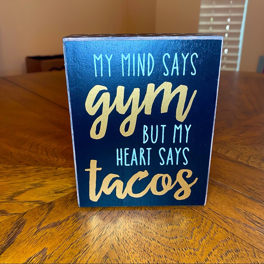 Cute Wood Block Decoration with Quote